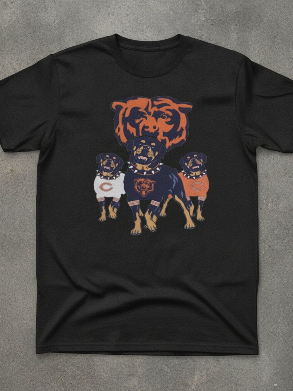 Chicago Bears Rottweiler Dog NFL Football Graphic Black Unisex T-Shirt